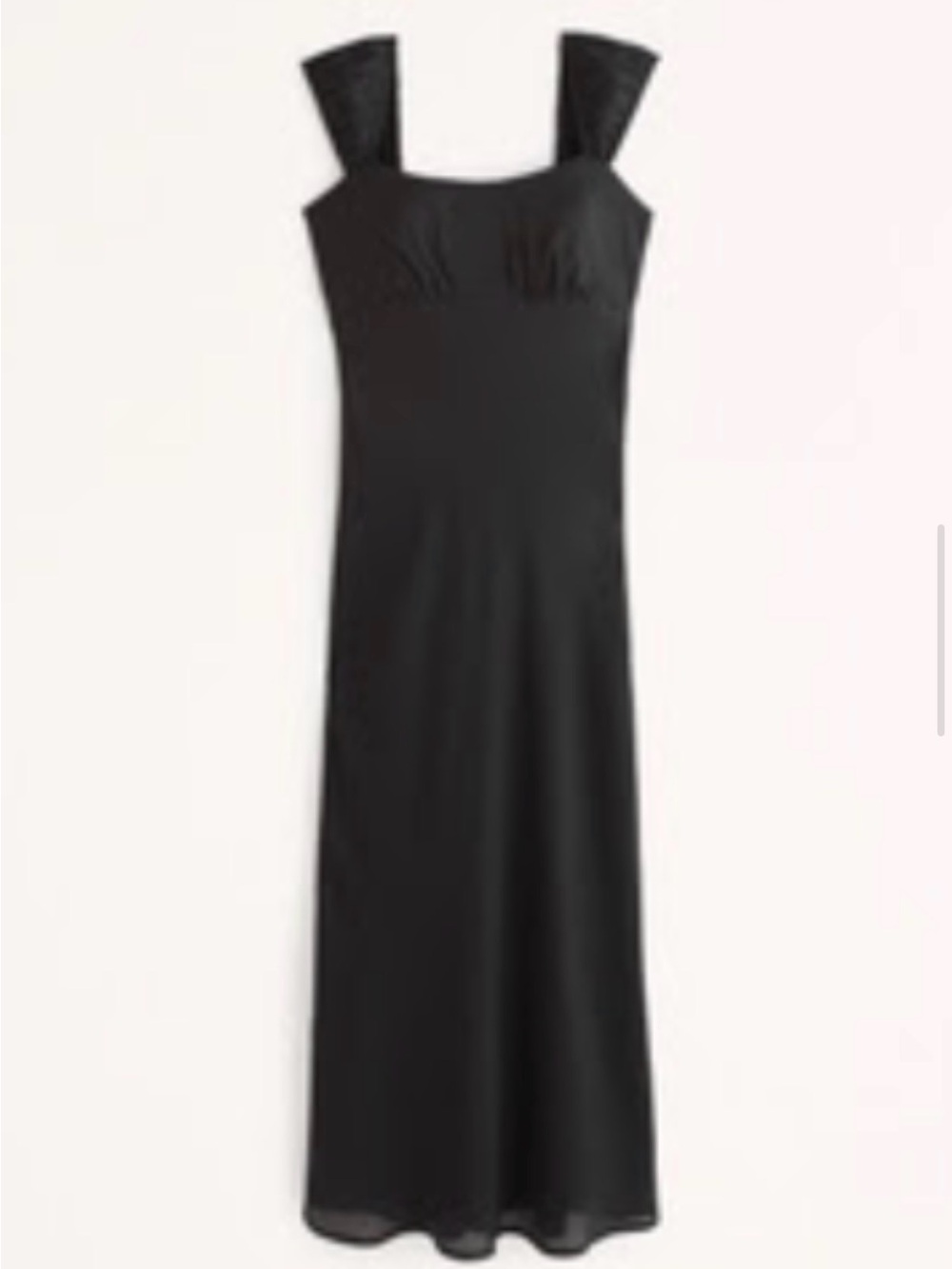Abercrombie & Fitch Black Midi Dress with Square Neck
